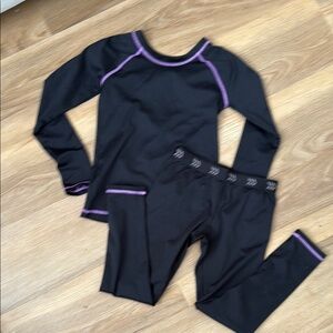 Black and Purple long underwear set